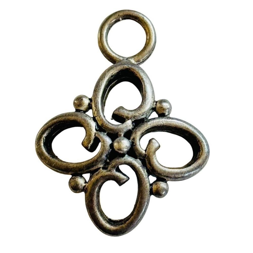 VTG Oscar De La‎ Renta Signed Pendant Charm O cross High End designer silver
